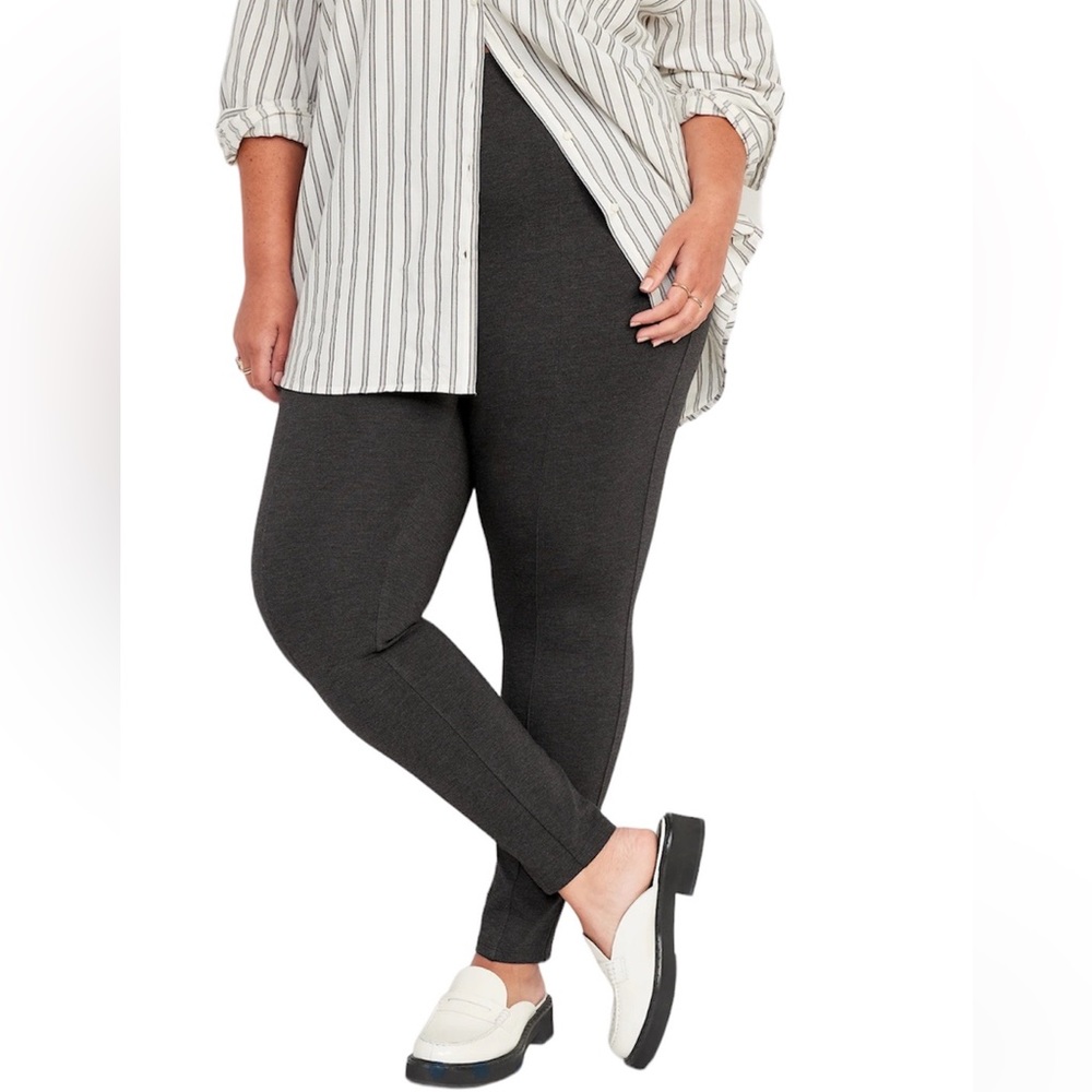 Old Navy Womens Extra High-Rise Skinny Pull-On Pants Heathered Grey Size XXL NWT